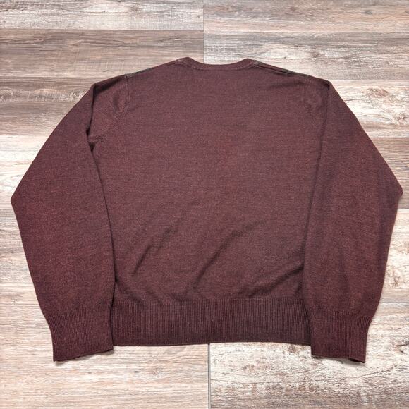 Dockers Burgundy Gray Mens L Argyle Diamond Crewneck Pullover Sweater Grandpa‎ - Picture 3 of 8